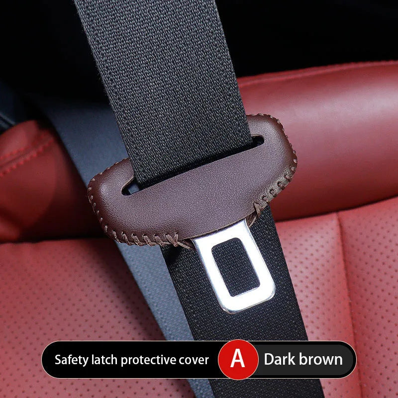 Seat Belt Buckle Cover Protector PU Leather 1 Pack close-up view