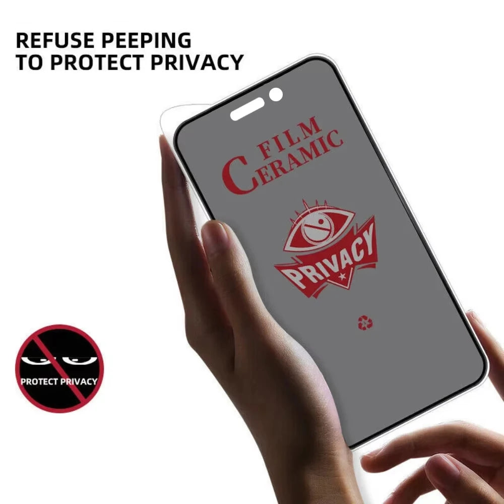 2PCS Privacy Ceramic Film For iPhone 18 17 16 15 14 11 13 12 Pro Max Air 16e 15 16 Plus XS Max XR X 7 8 SE 2020 Screen Protector
