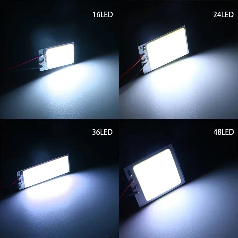4-Pack T10 LED Car Interior Bulbs | 12V COB Dome Light detail view