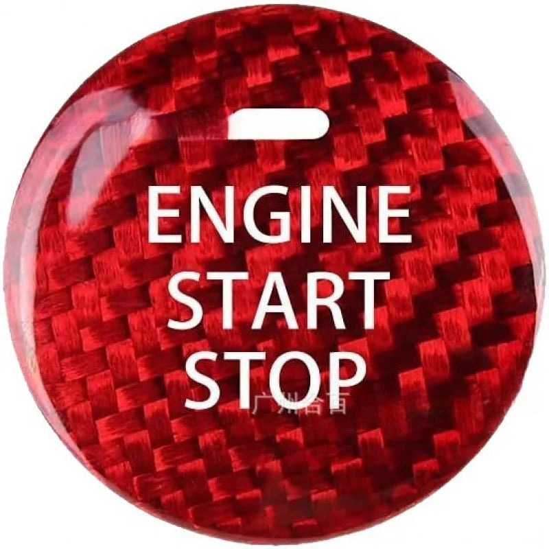 Carbon Fiber Engine Start Button Cover for Mazda additional angle