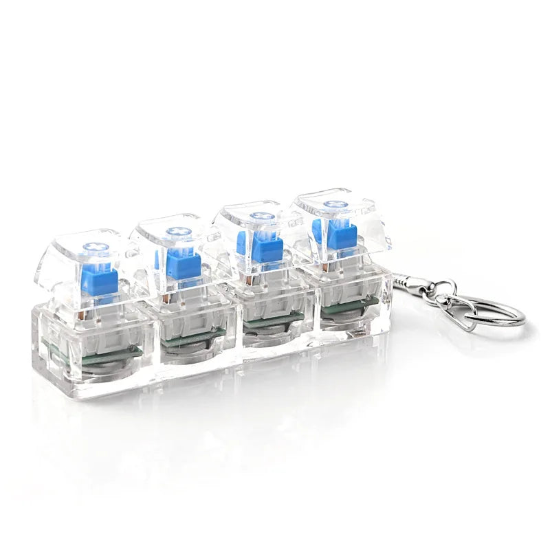 4/9 Keys LED Light Up Keychain Keyboard Clickable Button Fidget Stress Anxiety Reli additional angle