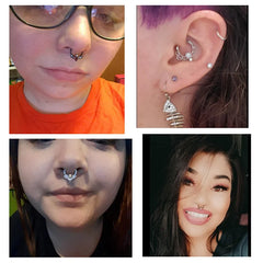 1Pcs 16G Halloween Bat Septum Nose Ring Inlaid Shiny Zircon, Sweet Hinged Nose Ring S alternate view