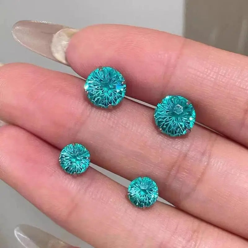 Crystal Stud Earrings Faceted Multicolor Stainless Steel Screw Back Tarnish Resista additional angle