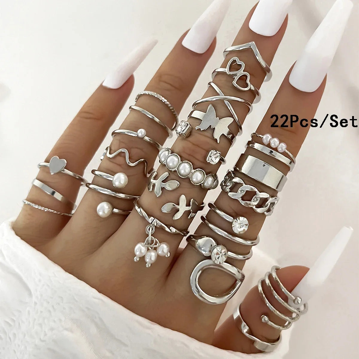 30Pcs Bohemian Geometric Knuckle Rings Set For Women Gold Silver Color Finger Ring Girls detail view