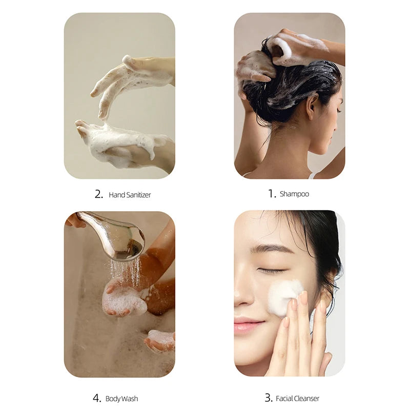 100ML-300ML PE Plastic Shampoo Shower Gel Foaming Soap Dispensers Refillable Bottles Fli detail view