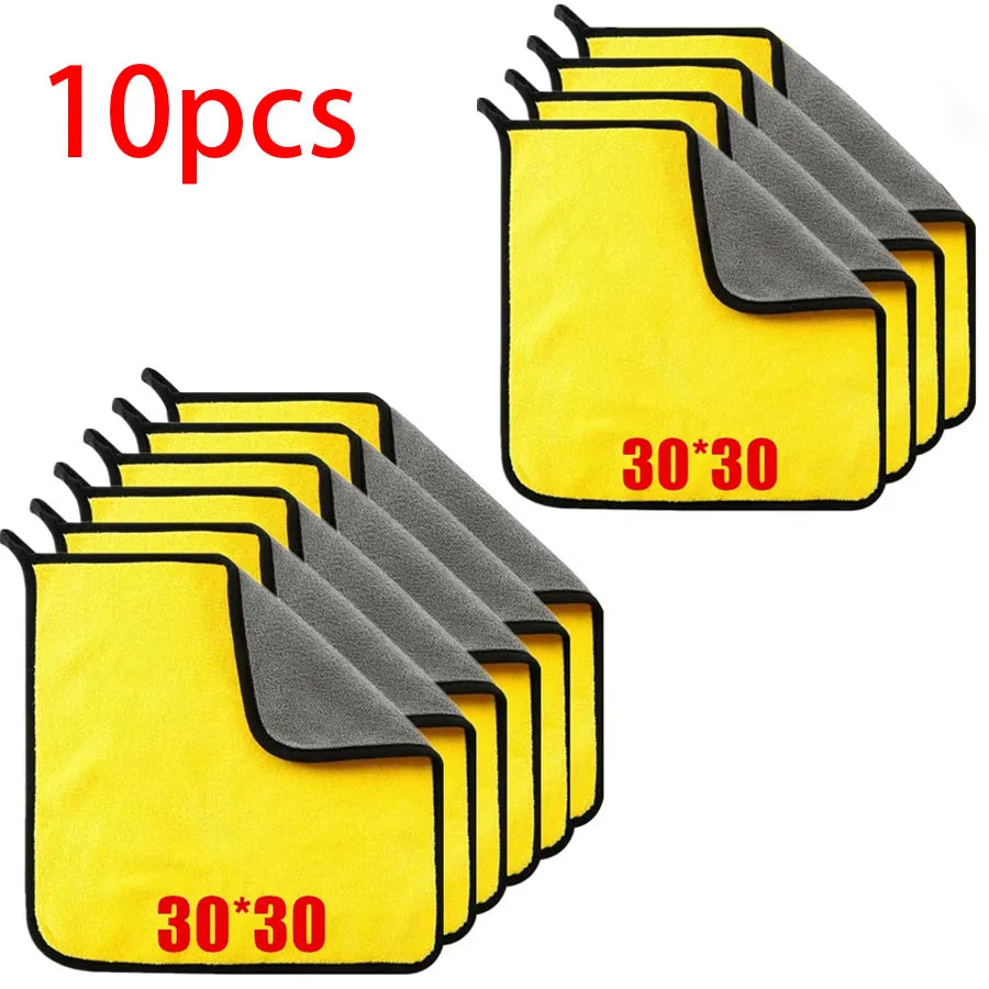 1/2/6pcs Microfiber Cleaning Towel Thicken Soft Drying Cloth Car Body Washing Towels Dou detail view