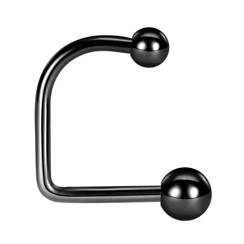 1pc Stainless Steel U-Shaped Double Lip Nail Spherical Cone Lip Piercing Fashion Jewe alternate view
