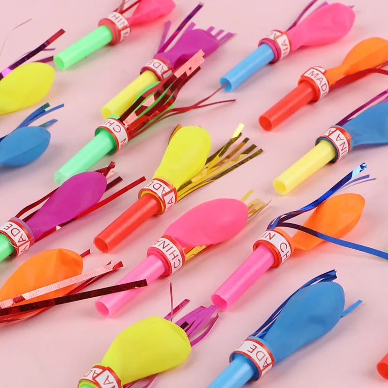 30/100Pcs Mini Blow Out Whistles with Balloon Kids Birthday Party Favors Pinata Fille alternate view