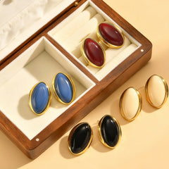 Exaggerated Retro Geometric Ellipse Stud Earrings for Women Personality Oval Earrings Trend Wedding Bride Party Dangle Jewelry