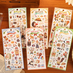 3Packs PET Cartoon Die-Cut Stickers | Fun Decorative Journal Sticker Set