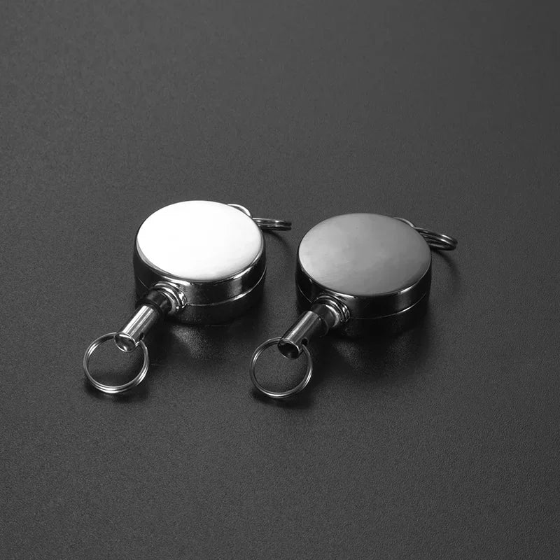 Retractable Key Chain Pull Back Recoil Key Ring Anti-Lost ID Card Holder alternate view