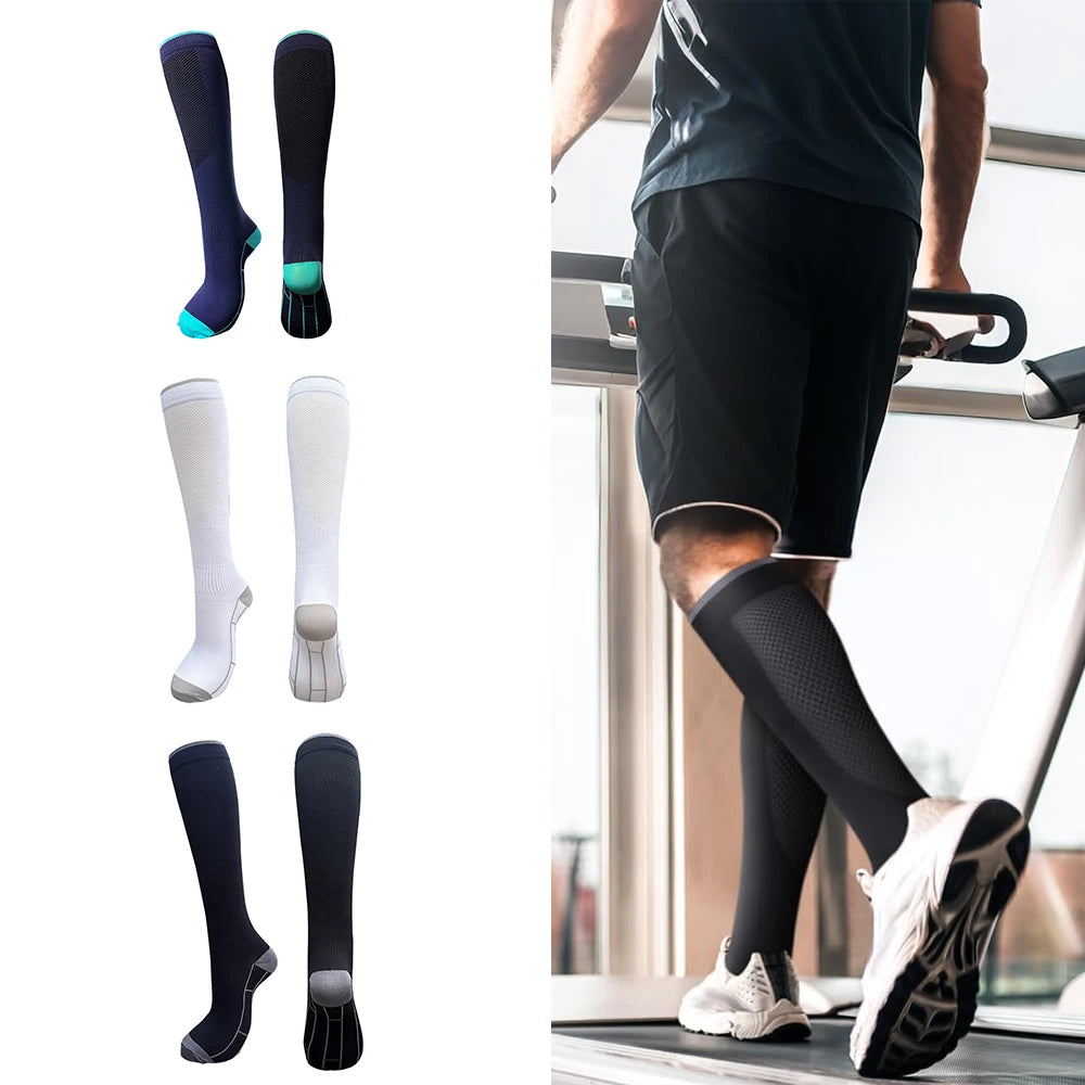 1Pair Compression Socks Women & Men Graduated 20-30mmHg for Running, Athletic, Flig additional angle
