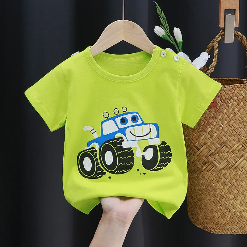 Kids Cartoon Cotton T-Shirt – Soft Summer Tee for Babies and Toddlers, Unisex Casual alternate view