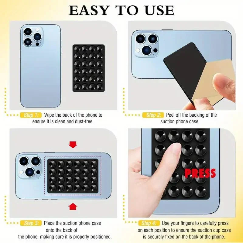 Silicone Suction Phone Holder Mat Multifunctional Suction Cup Wall Stand Square Anti- lifestyle view