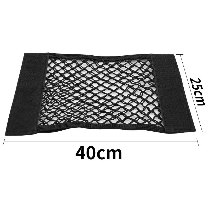 Nylon Mesh Trunk Organizer Rear Seat Net Bag With Magic Tape alternate view