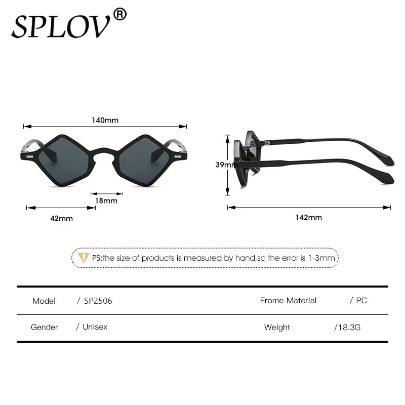 New Fashion Ins Popular Small Polygon Square Sunglasses Women Clear Ocean Lens Shades Men Trending Rivets Sun Glasses UV400