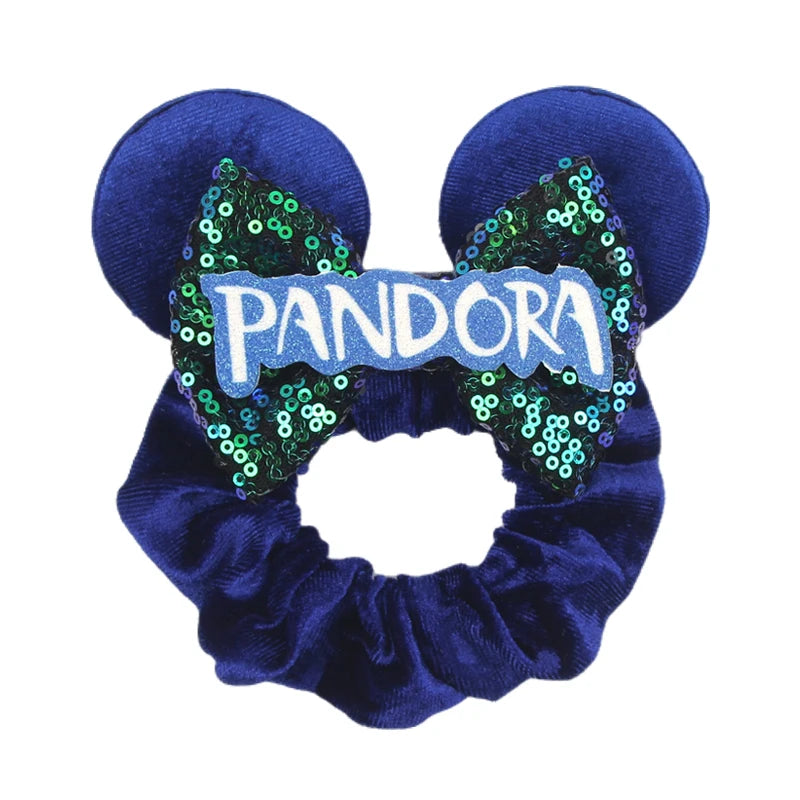 Women Ears Hair Scrunchies Velvet Hairbands For Girls Sequins Bows Headband Women Tri alternate view