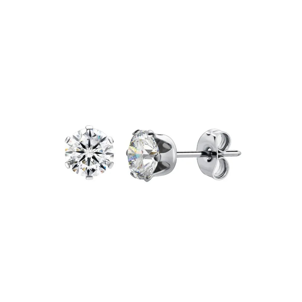 Surgical Steel Earrings Women's Earrings Hypoallergenic Earrings Set Men's Earrings 12 Colors CubicZirconia Studs Earrings