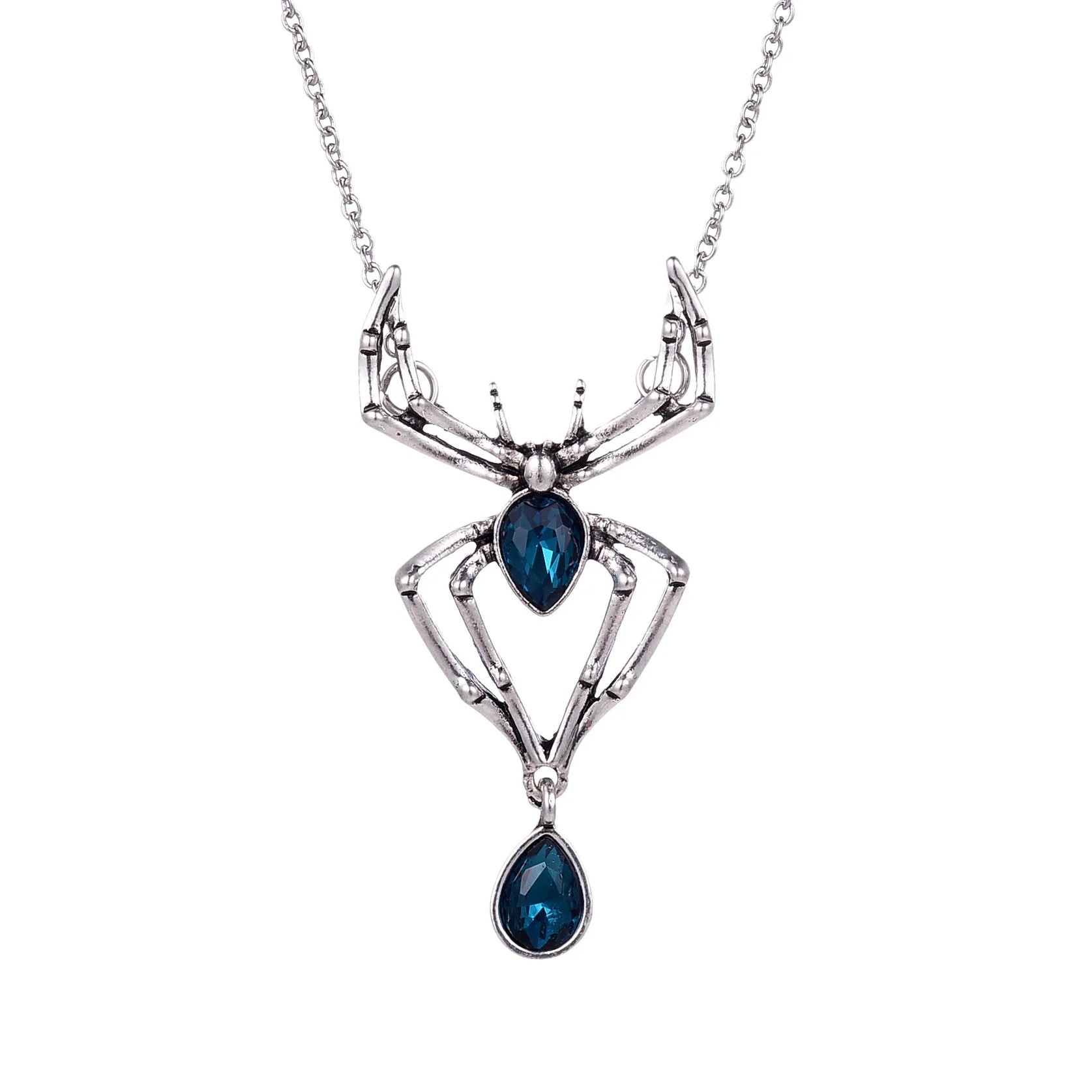 Gothic Crystal Spider Necklace For Women Girl Punk Accessories Halloween Jewelry Vintage Goth Choker Collar insect Necklaces