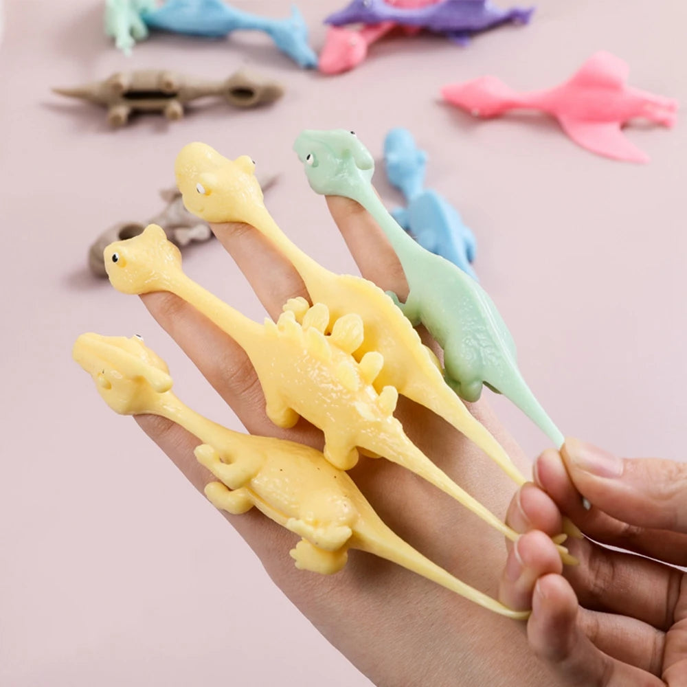 Sticky Squishy Rubber Flying Dinosaur Stress Relief Toys | 10-Pack Party Favors lifestyle view