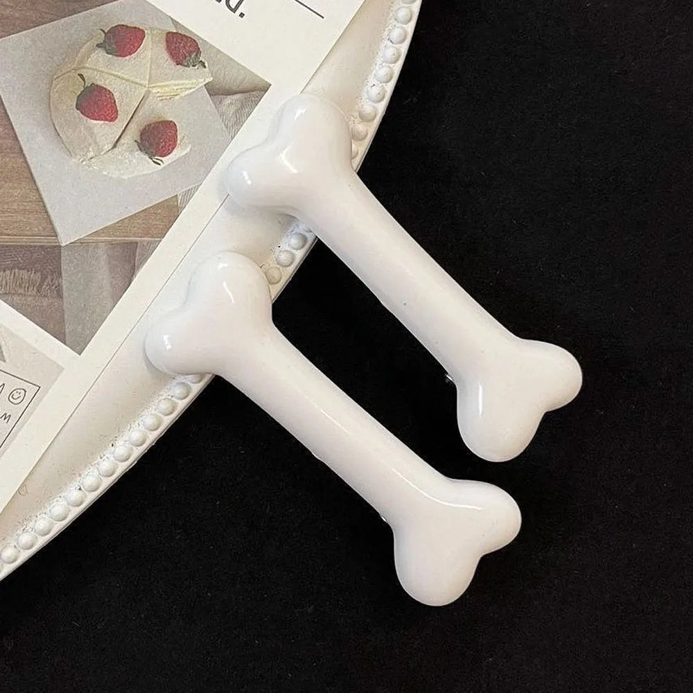 White Bone Hair Clip Cute Cartoon Bobby Pin Y2k Fashion Hair Volume Clip Small Hairpi alternate view