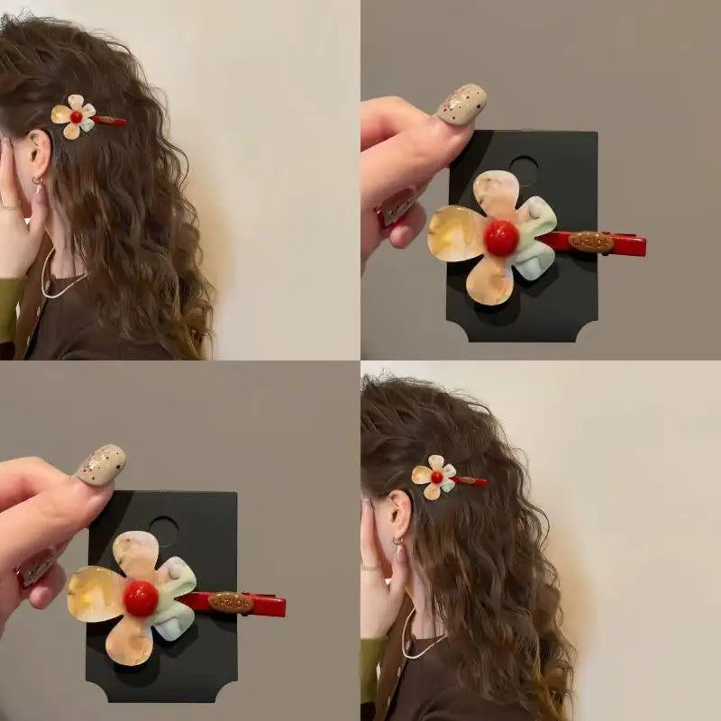 Stylish Hair Clip with Gradient Flower Design for Elegant Presentations