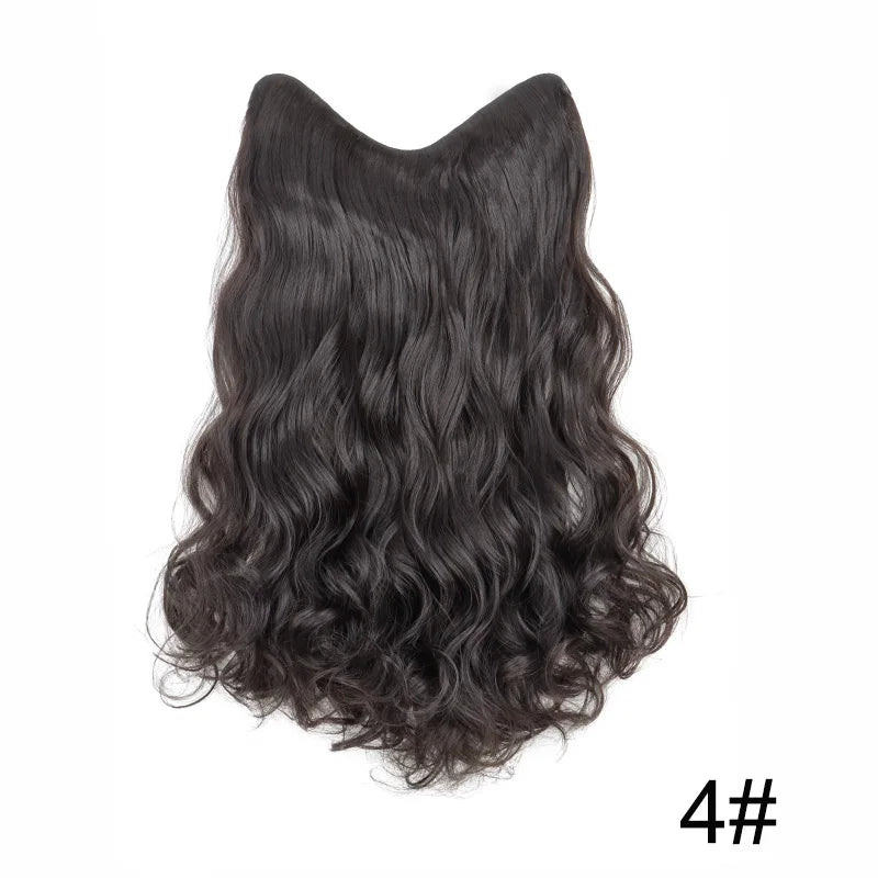 20Inch Synthetic Wavy Curly Clip in Hair Extensions | Heat Resistant Black Blonde Hairpi detail view