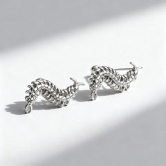 Strange Centipede Stud Earrings Punk Hip Hop Metal Jewelry for Men And Women Unique Goth detail view