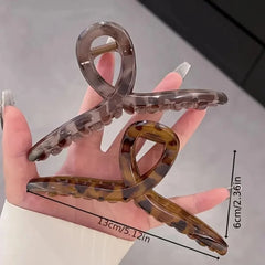 Vintage Leopard Print Hair Claw Clip Large Rectangular Secure Hold Hair Clip for Updos E detail view