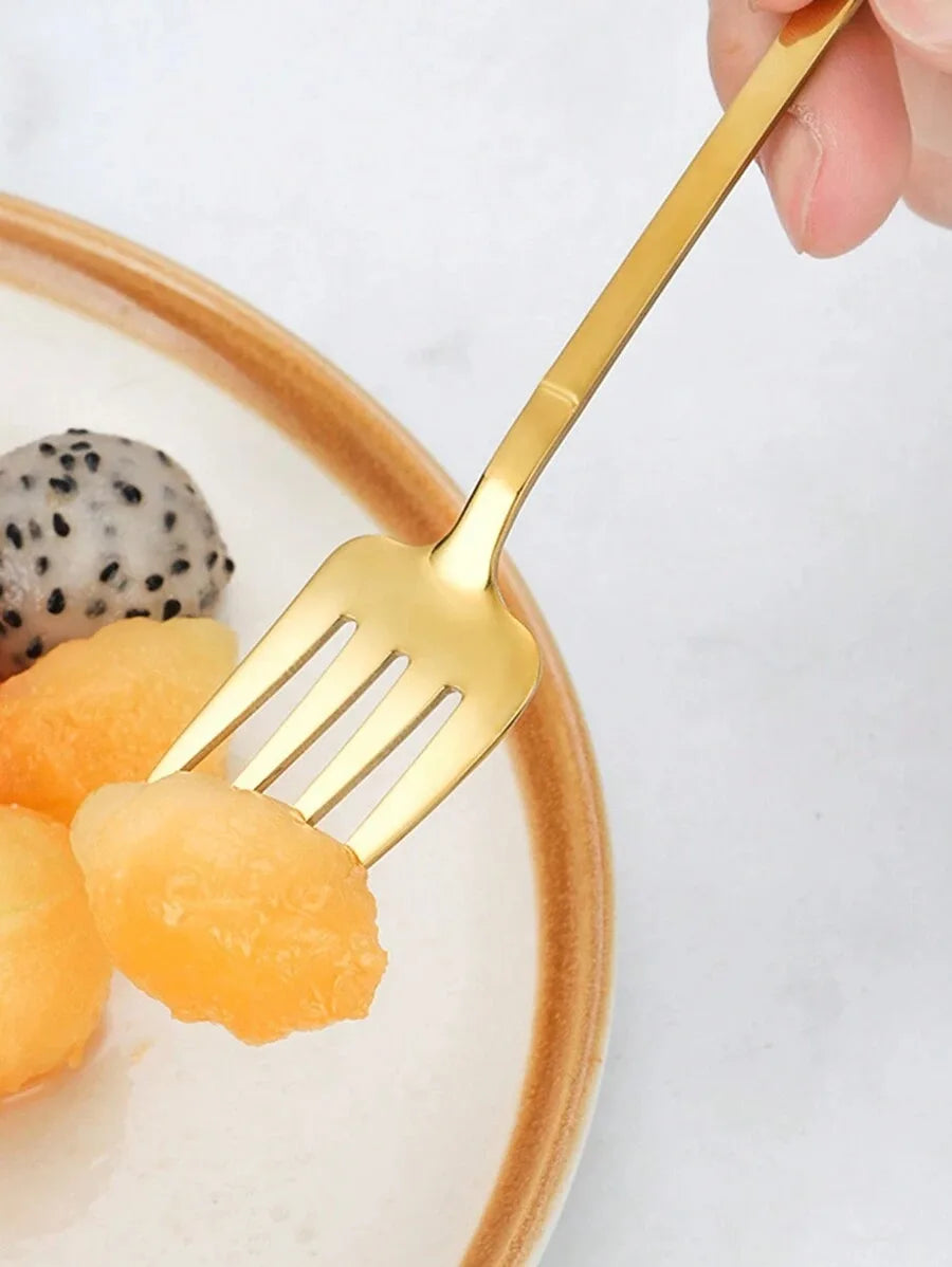 4 8 12 Piece Stainless Steel Dessert Fork Set | Shovel Shaped Small Fruit Fork for Pa alternate view