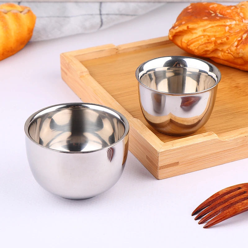 1PC For Home Office Tea Beverage Beverage Mugs Double Layer Wine Cups Stainless Steel alternate view