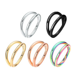 1PC Surgical Steel Nose Rings Septum Hoop Three Layers Nostril Piercing Jewelry 16G Tr close-up view