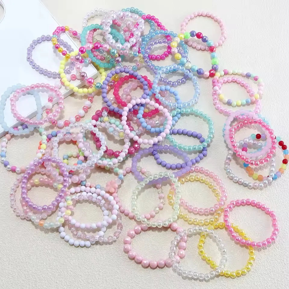 10Pcs Candy Color Beads Bracelet For Kids Girl Birthday Party Favors Baby Shower Gues alternate view