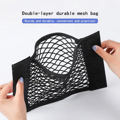 Nylon Mesh Trunk Organizer Rear Seat Net Bag With Magic Tape alternate view