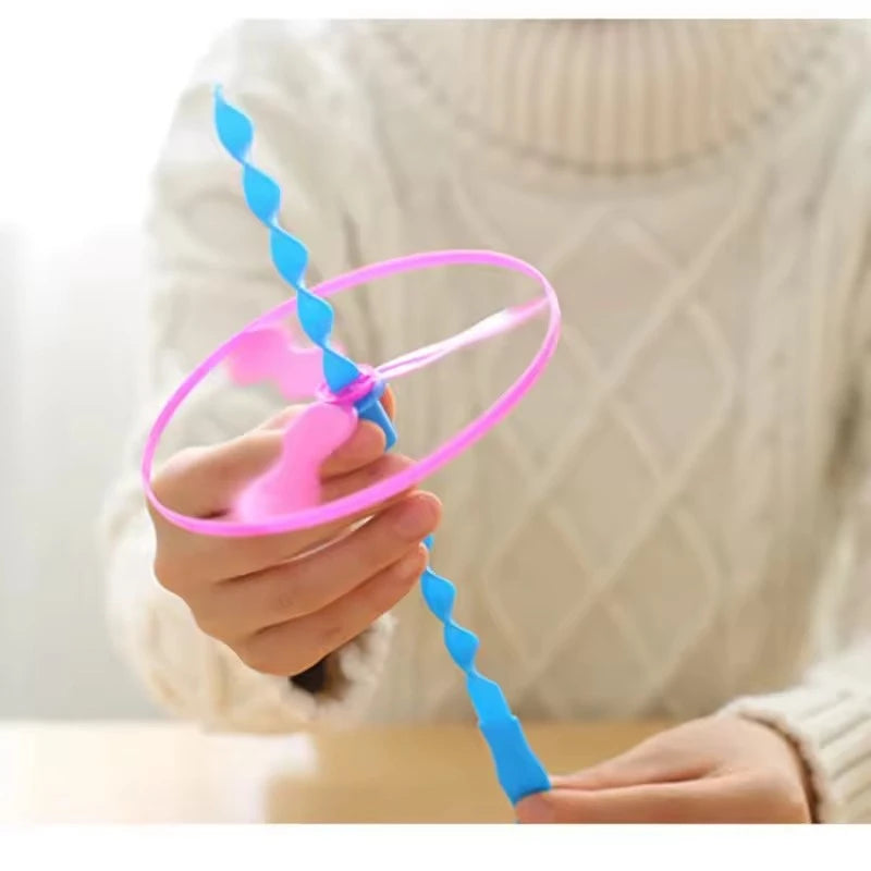 10/20pcs Colorful Bamboo Dragonfly Plastic Hand Push Flying Toys Kids Birthday Part additional angle