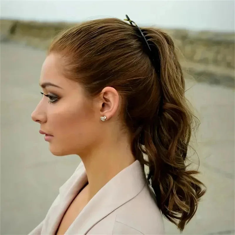 3 Set Black Fish Hair Clips, Banana Clips Ponytail Fixer for Women detail view