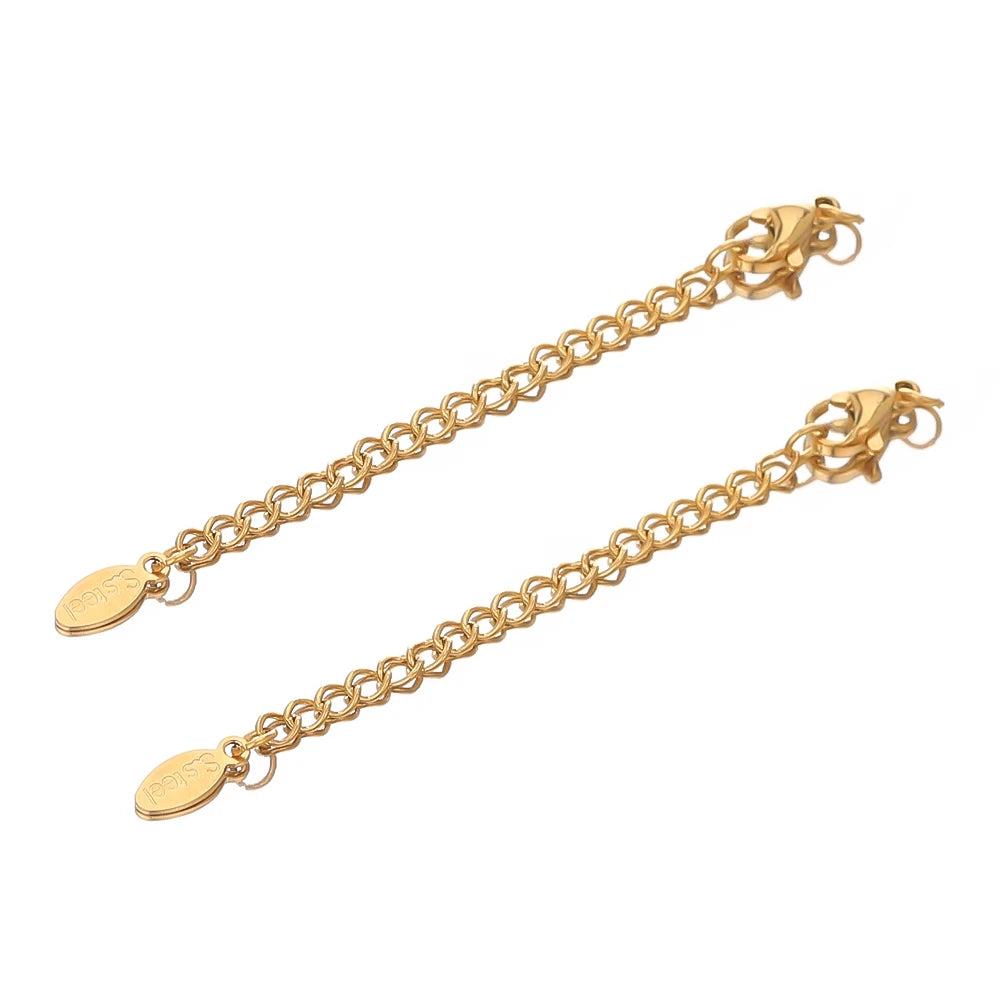 10pcs Stainless Steel Extension Chains with Lobster Clasps | DIY Jewelry Findings additional angle