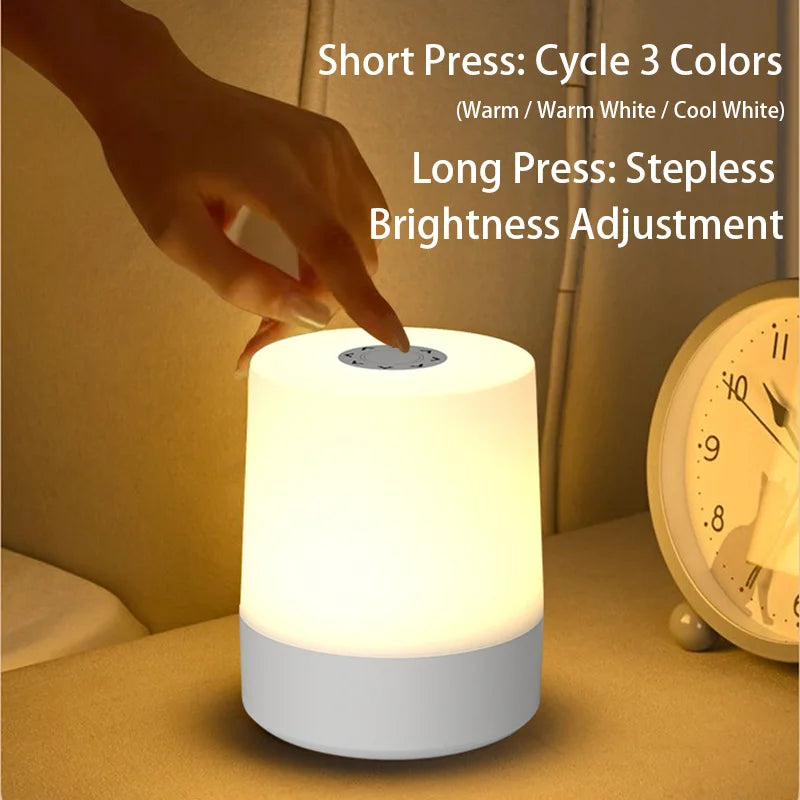 LED Touch Charging Night Light | USB Desk Lamp with Adjustable Brightness close-up view