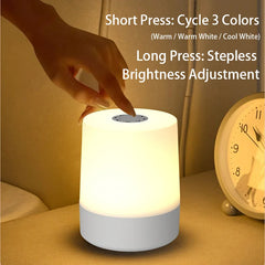 LED Touch Charging Night Light | USB Desk Lamp with Adjustable Brightness close-up view