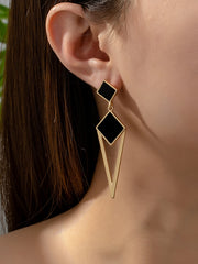 Alloy Diamond-Shaped Oil-Drip Stud Earrings | Summer Trendy Geometric Jewelry alternate view