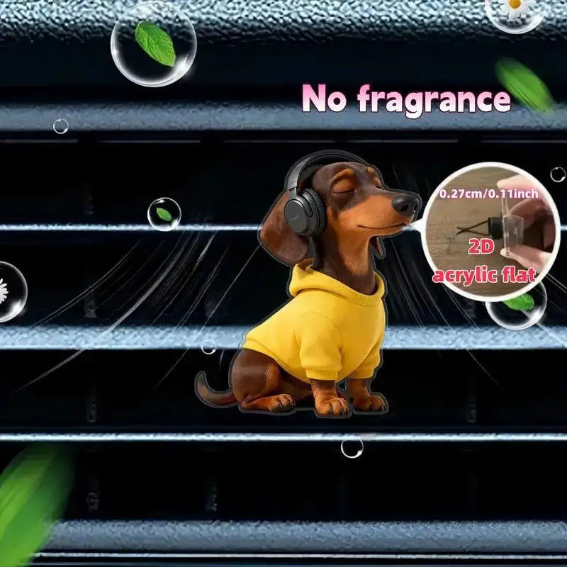 Acrylic Car Vent Clip Aromatherapy Air Freshener Holder 2D Decorative Air Conditioning V detail view