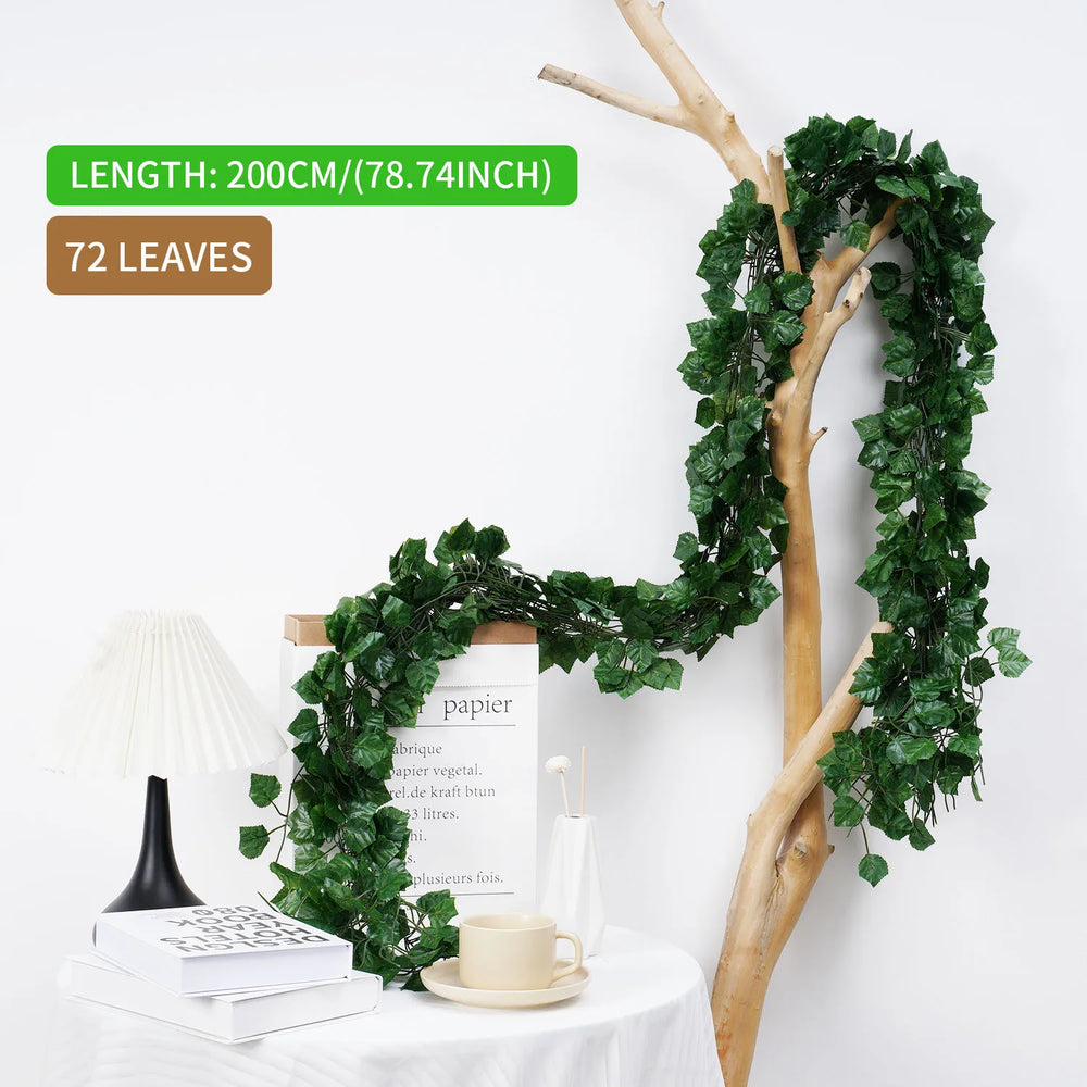 200Cm Green Vine Silk Artificial Ivy Hanging close-up view