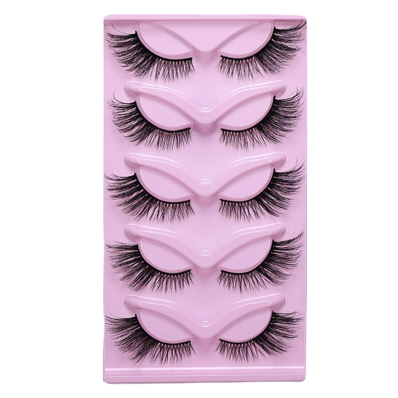 5 Pairs Cat Eye False Eyelashes Eye End Lengthening Long Curling Thick Fluffy All-match Comfortable Fake False Eyelashes