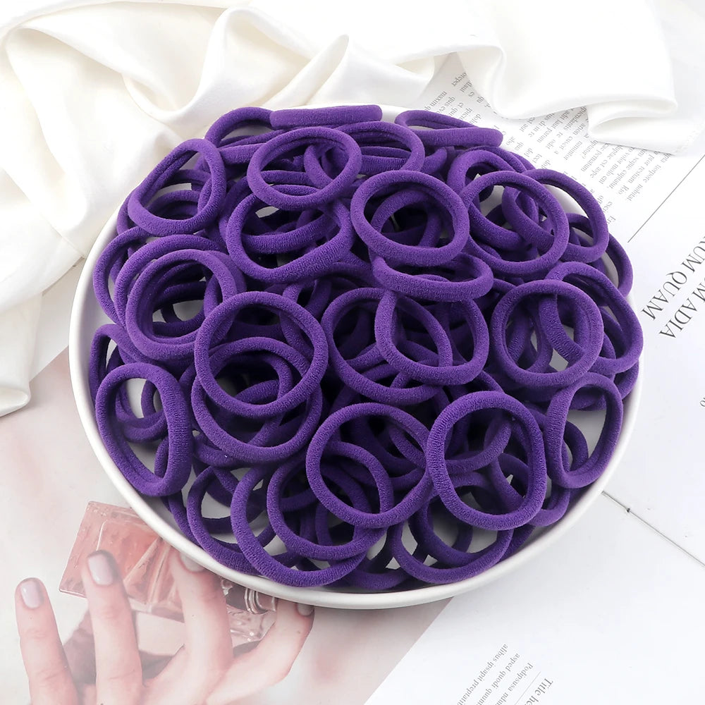 51 Colors Basic Elastic Hair Band for Girls 20/30/50PCS 4cm Simple Solid Color Headba lifestyle view