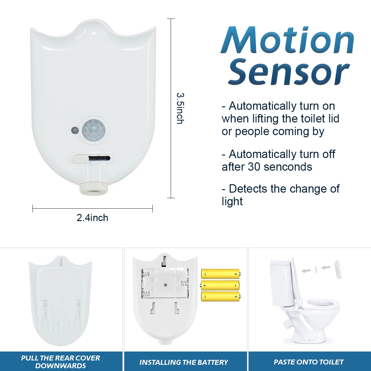 Motion Sensor Toilet Night Light | LED Projection Lamp with Auto Sensor detail view