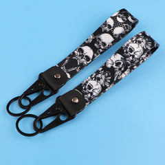 Skeleton Car Keychain | Scary Key Ring Jewelry for Men Women Motorcycle Lanyard Hallow close-up view