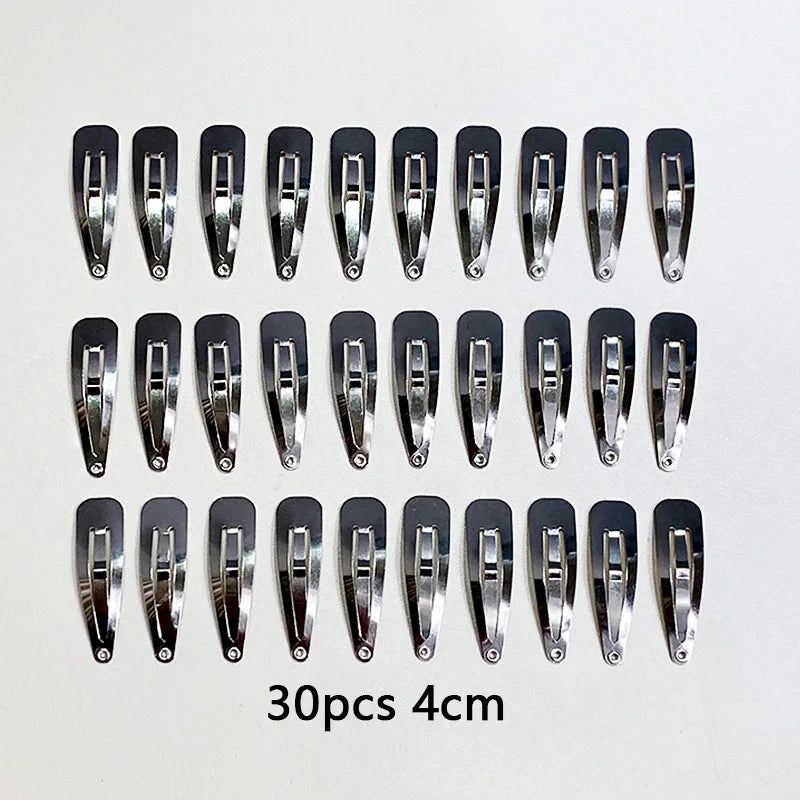10/20/30pcs/set Women Silver Gold Black Waterdrop Shape Basic Alloy Hair Clips BB Hair close-up view