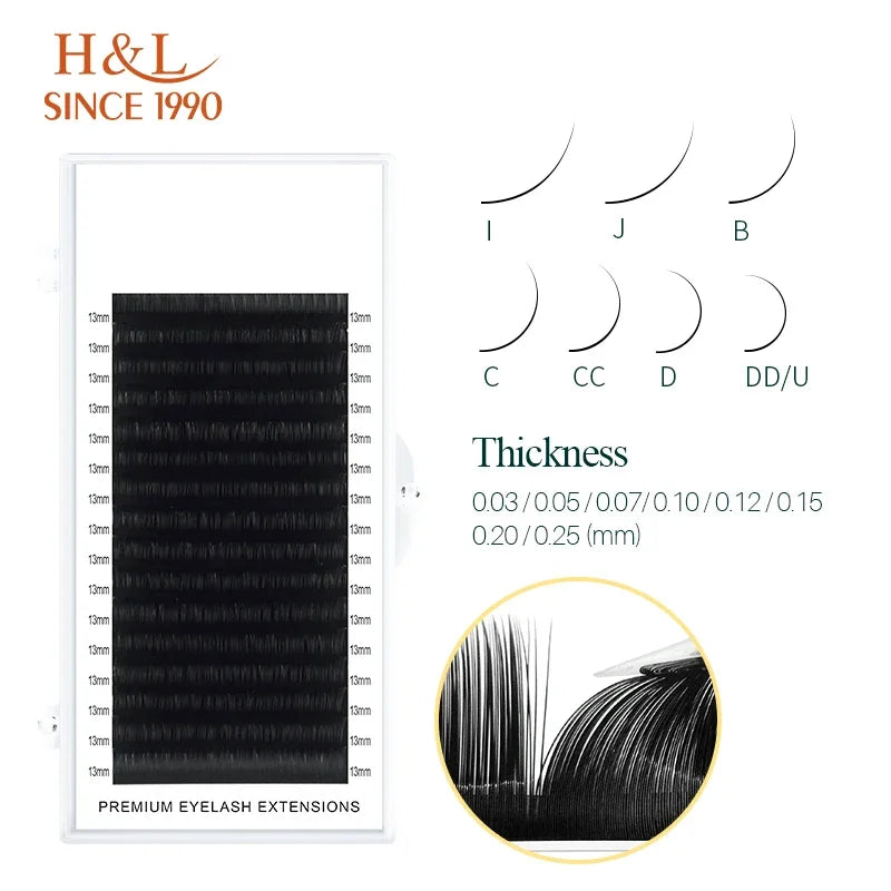 16 Row Faux Lash Synthetic Mink Individual Eyelash Extension | Professional Soft Natural Dark Black