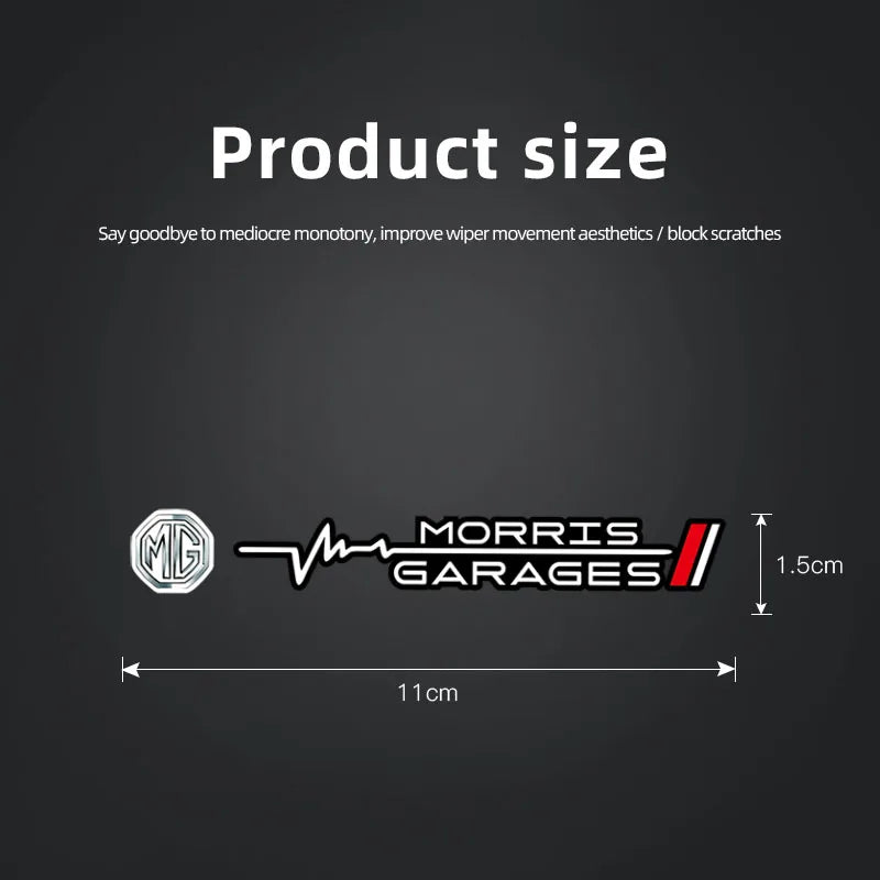 2Pcs Car Wiper Sticker Set | Waterproof PU Decals for MG Models additional angle
