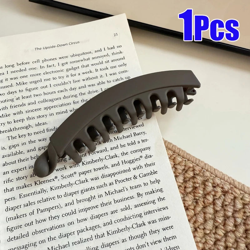 Tortoiseshell Banana Hair Clip Fish Shaped Hairpin Strong Grip Non-Slip Hair Claws Hairgrips Twist Clamp Ponytail Barrettes
